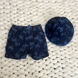 Gymboree Blue Shorts with Palm Print